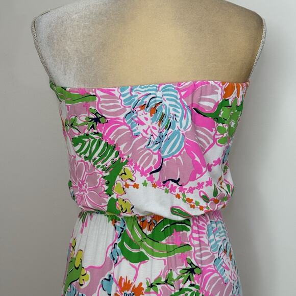 Lilly Pulitzer X Target Nosey Posey Tropical Strapless Maxi Dress Size S Multi - Picture 8 of 11